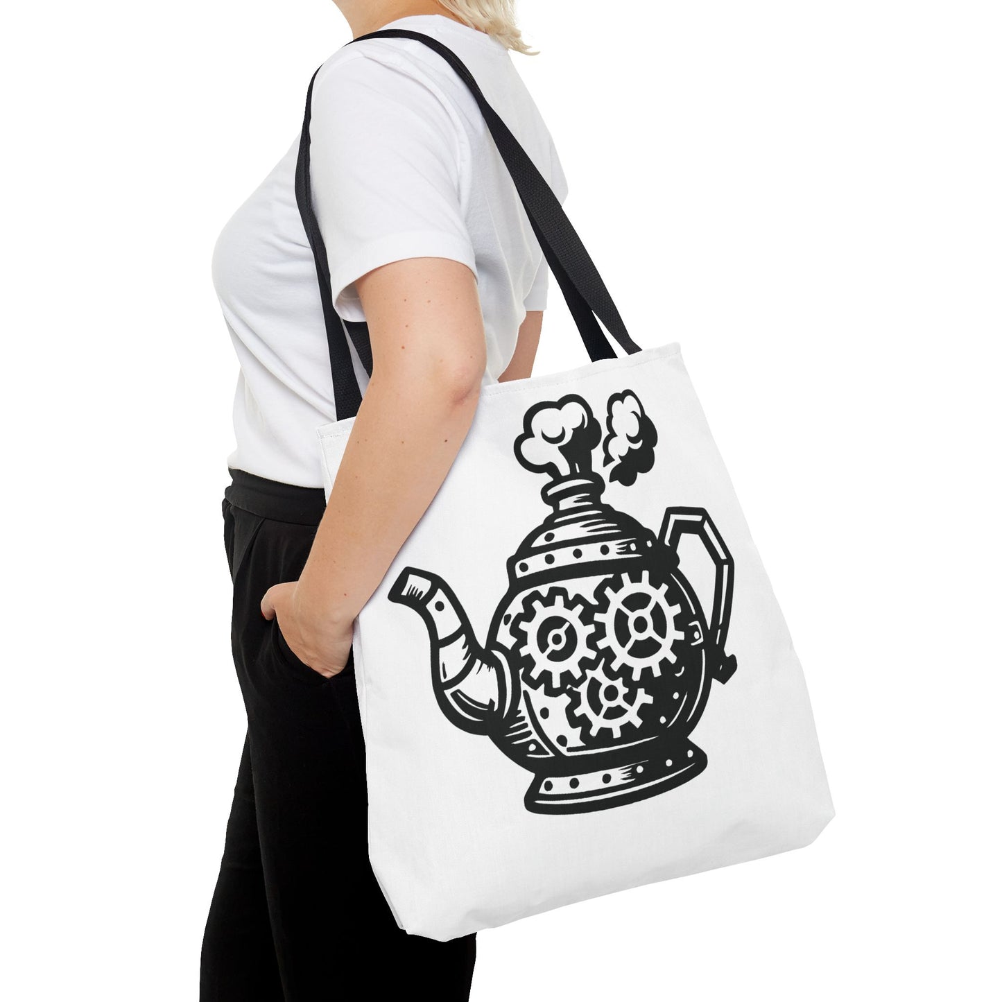 "Tea is On" Motivational Tote Bag, Gym Carryall, Workout Bag, Reusable Shopping Tote, Eco-Friendly Reusable Bag, Challenge Every System Bag