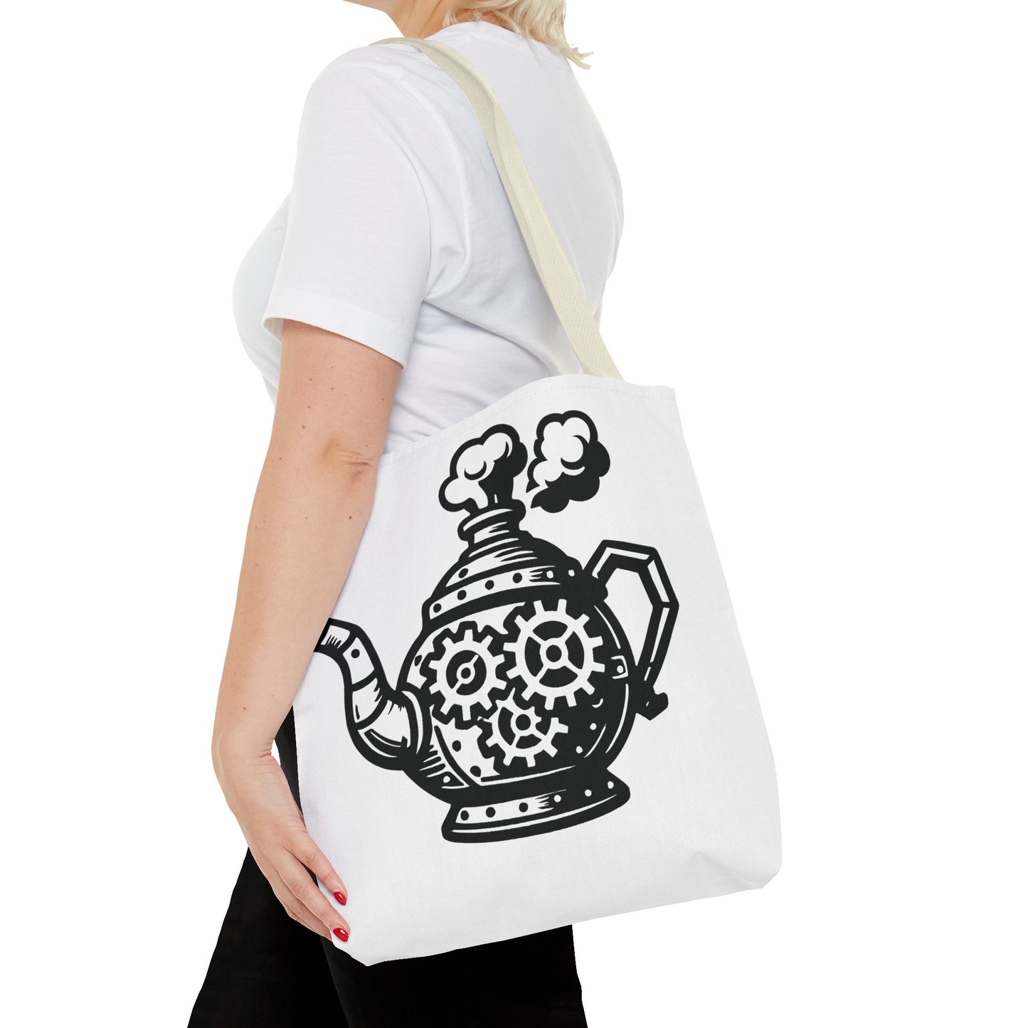 "Tea is On" Motivational Tote Bag, Gym Carryall, Workout Bag, Reusable Shopping Tote, Eco-Friendly Reusable Bag, Challenge Every System Bag
