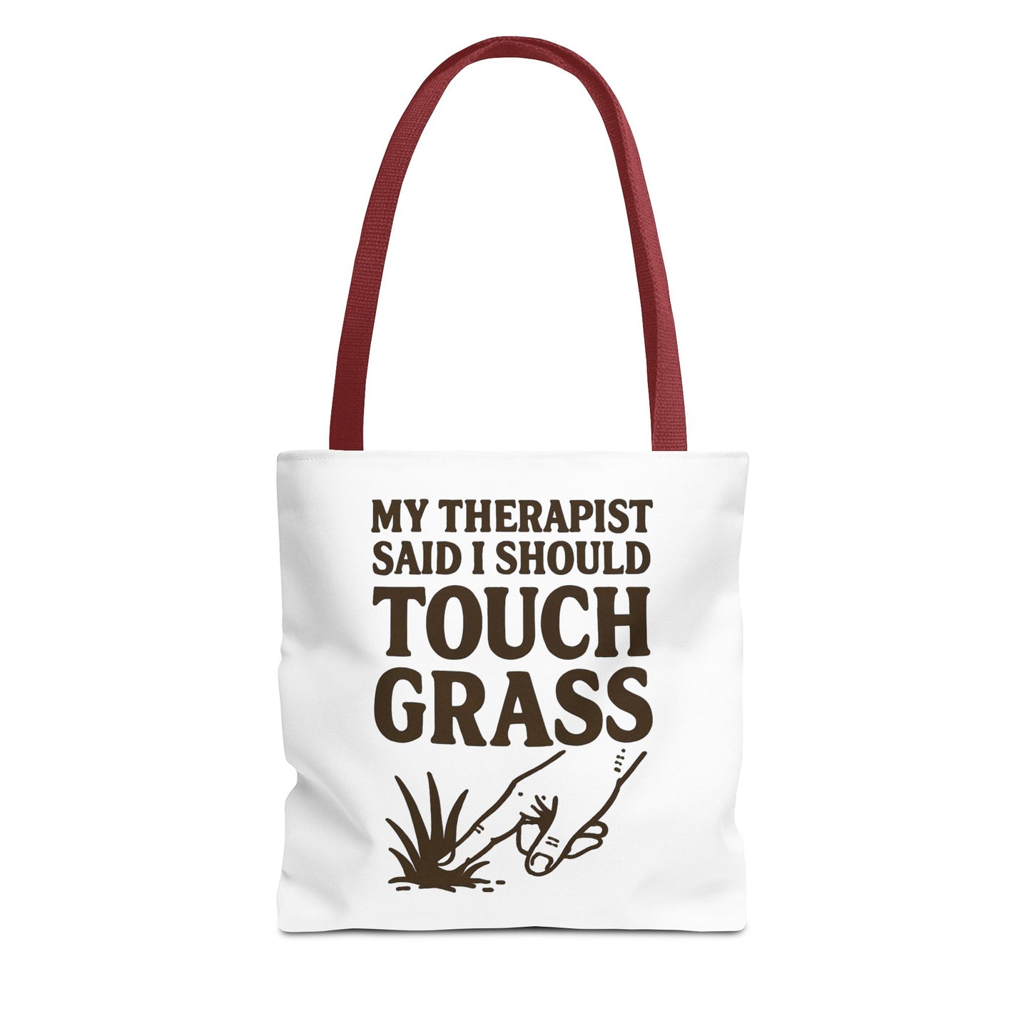 "Touch Grass" Motivational Tote Bag, Gym Carryall, Workout Bag, Reusable Shopping Tote, Eco-Friendly Reusable Bag, Challenge Every System Bag