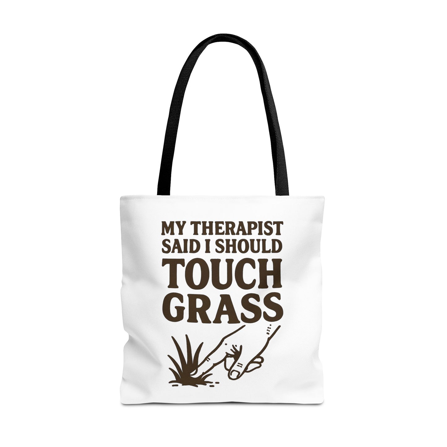 "Touch Grass" Motivational Tote Bag, Gym Carryall, Workout Bag, Reusable Shopping Tote, Eco-Friendly Reusable Bag, Challenge Every System Bag