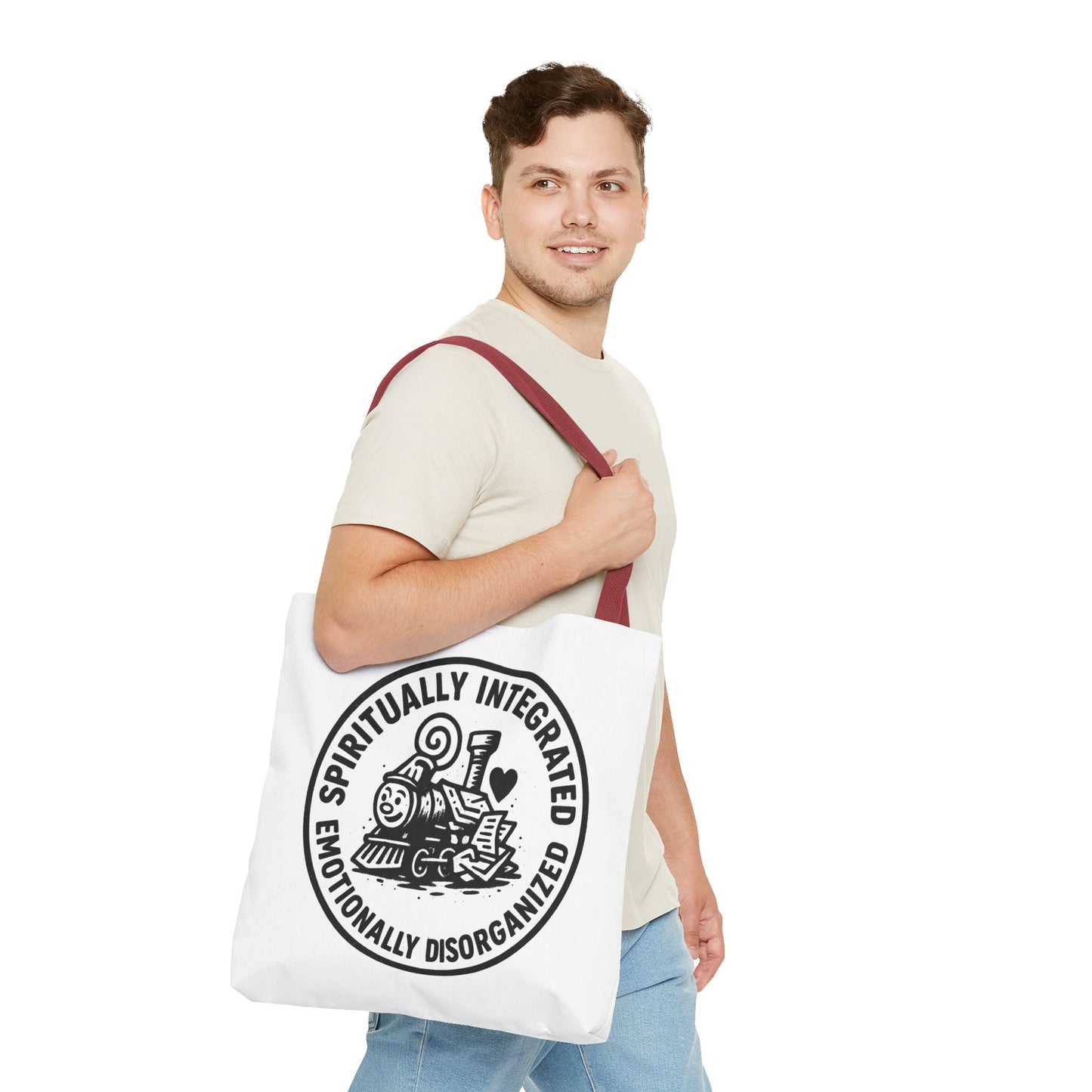 Emotionally Disorganized"  Motivational Tote Bag, Gym Carryall, Workout Bag, Reusable Shopping Tote, Eco-Friendly Reusable Bag, Challenge Every System Bag