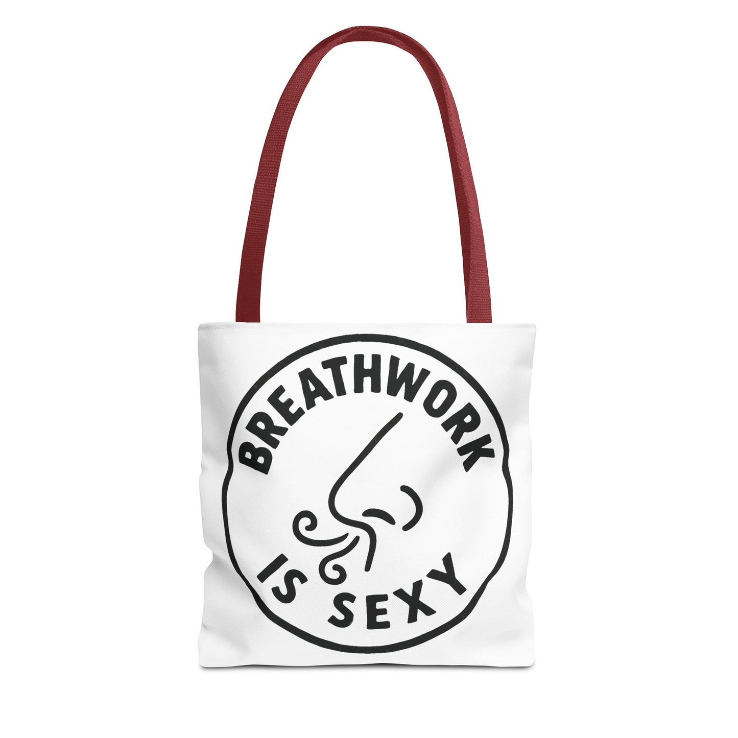 "Breathwork is Sexy"  Motivational Tote Bag, Gym Carryall, Workout Bag, Reusable Shopping Tote, Eco-Friendly Reusable Bag, Challenge Every System Bag