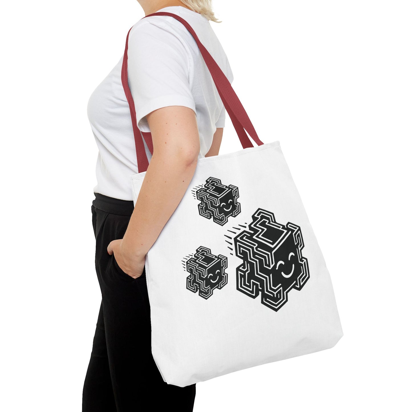 "Glitchee Fam"  Motivational Tote Bag, Gym Carryall, Workout Bag, Reusable Shopping Tote, Eco-Friendly Reusable Bag, Challenge Every System Bag