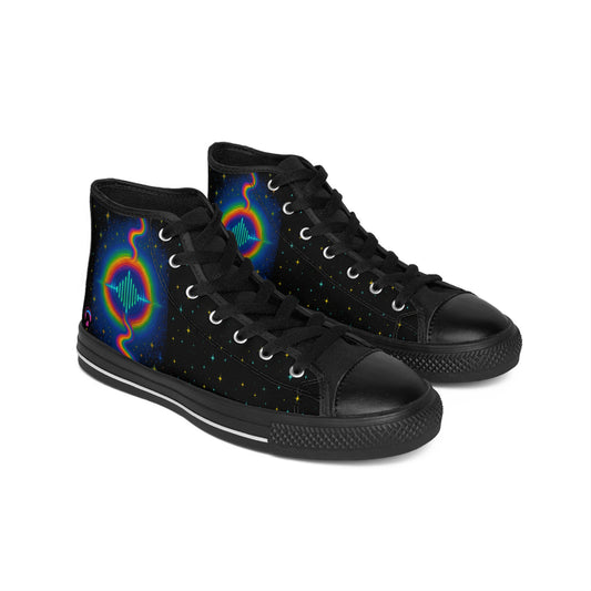 Women’s Cosmic Art Sneakers - Psychedelic High Tops, Unique Sneakers for Festivals, Everyday Fashion, Gift for Her