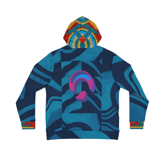 Men's Hoodie - Blue Flourette Design Inspired by Genesis 1 and Revelation 22