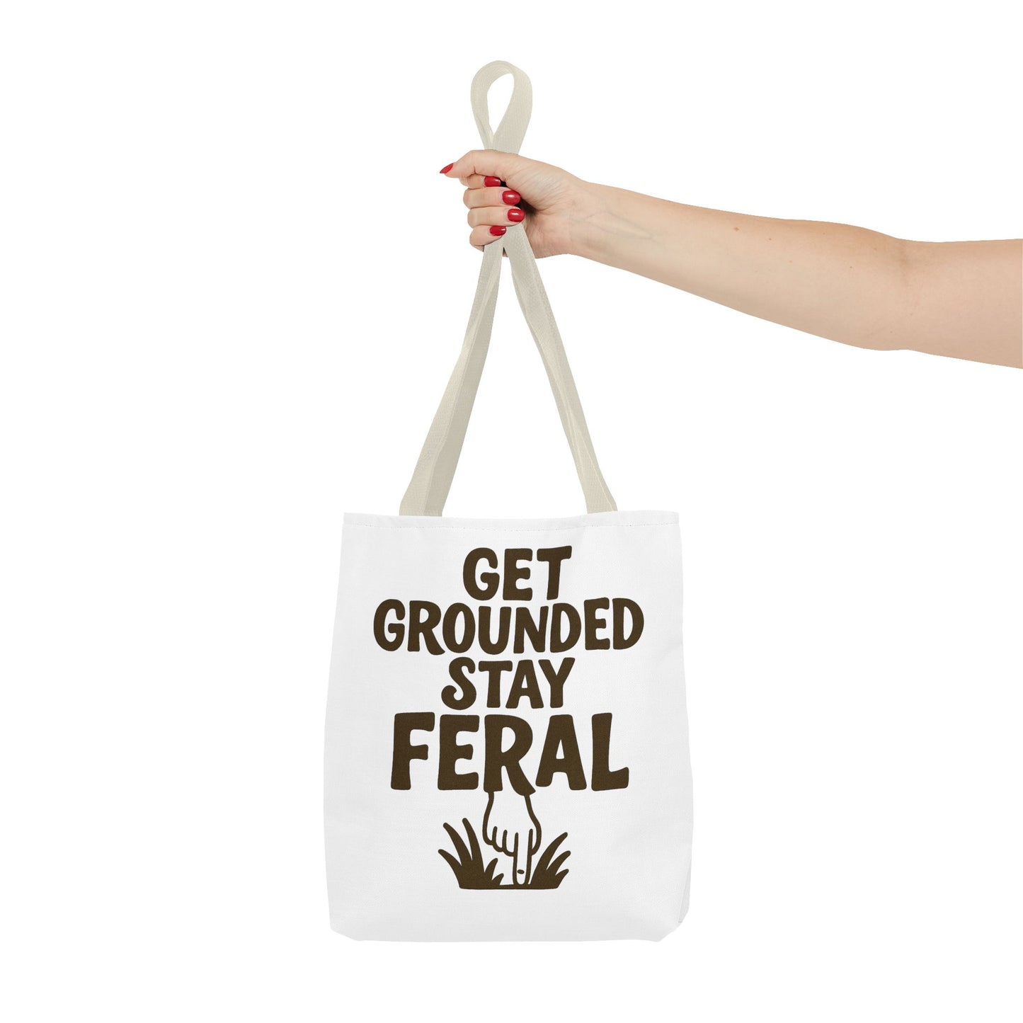 "Stay Feral" Motivational Tote Bag, Gym Carryall, Workout Bag, Reusable Shopping Tote, Eco-Friendly Reusable Bag, Challenge Every System Bag