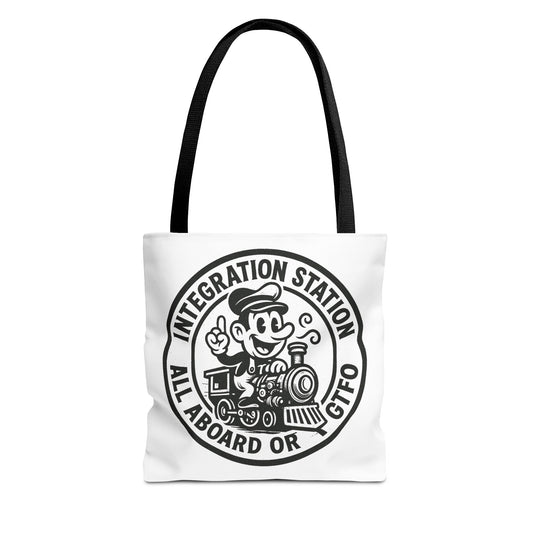 "Integration Station"  Motivational Tote Bag, Gym Carryall, Workout Bag, Reusable Shopping Tote, Eco-Friendly Reusable Bag, Challenge Every System Bag