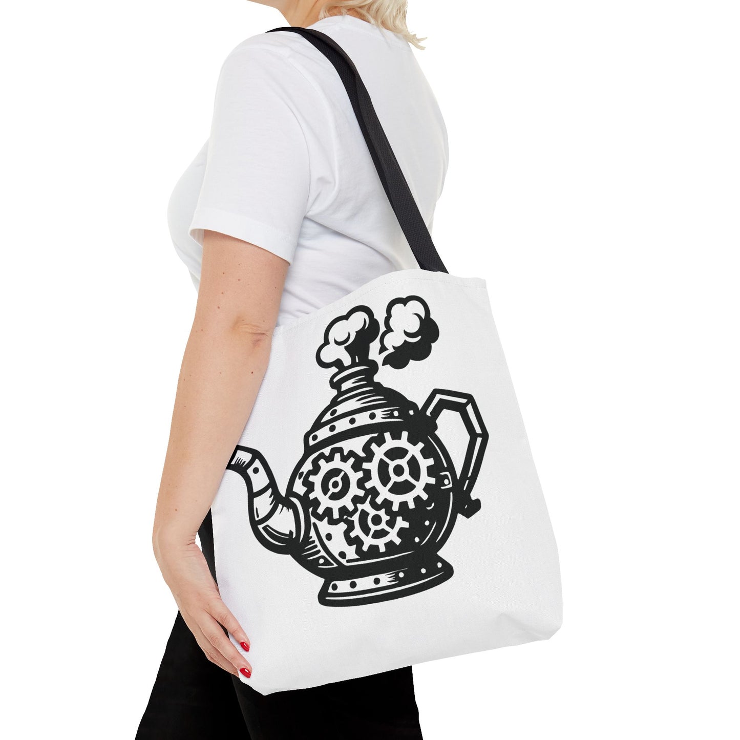 "Tea is On"  Motivational Tote Bag, Gym Carryall, Workout Bag, Reusable Shopping Tote, Eco-Friendly Reusable Bag, Challenge Every System Bag