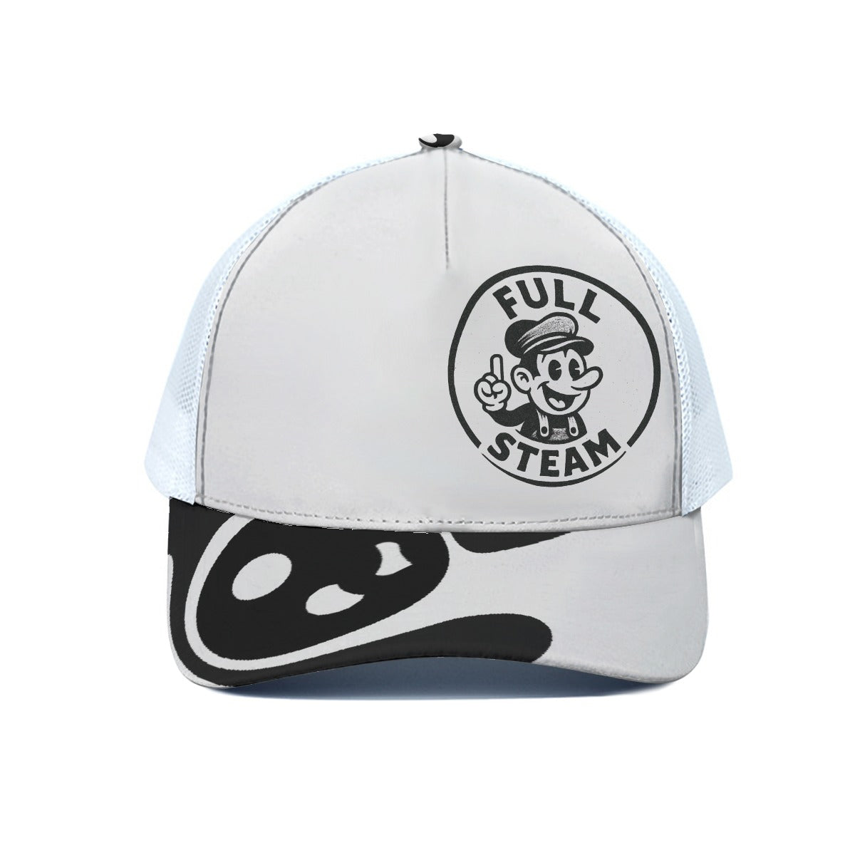 Unisex Trucker Hat With White Half-mesh