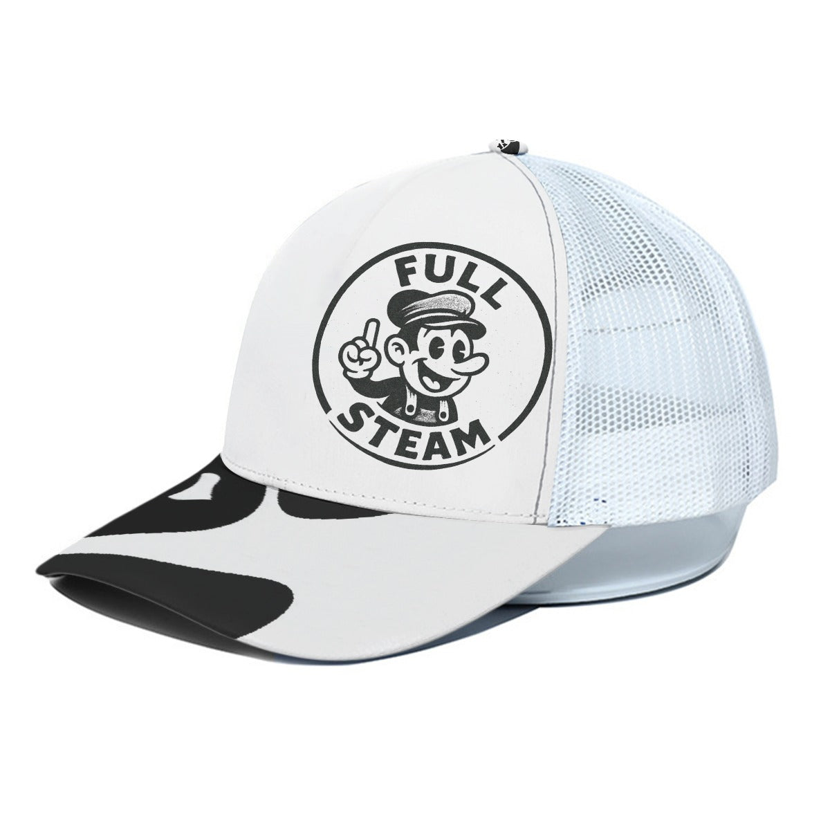 Unisex Trucker Hat With White Half-mesh