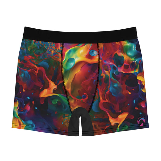 Vibrant Abstract Men's Boxer Briefs, Colorful Underwear, Unique Gift for Him, Party Essentials, Festival Wear, Everyday Comfort
