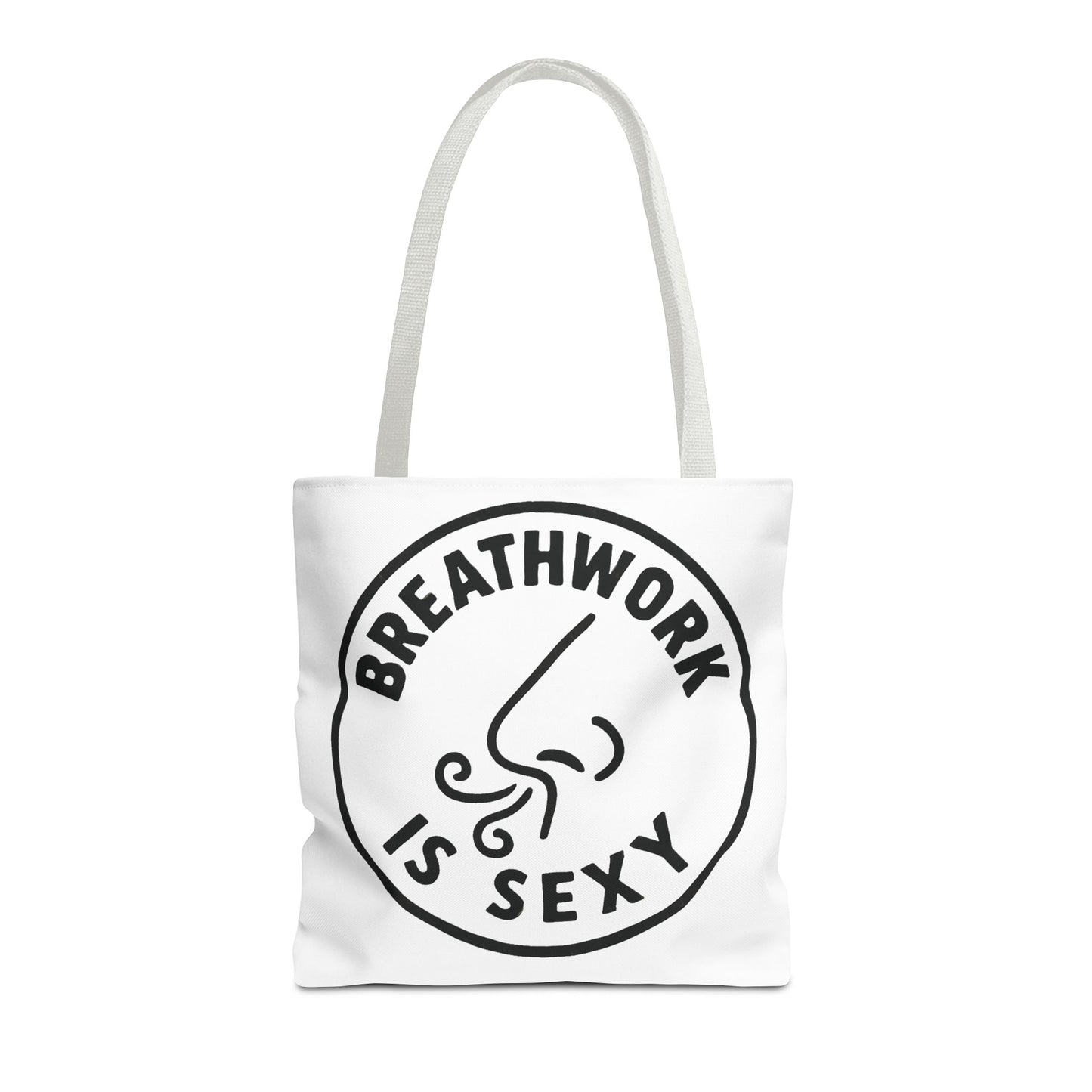 "Breathwork is Sexy"  Motivational Tote Bag, Gym Carryall, Workout Bag, Reusable Shopping Tote, Eco-Friendly Reusable Bag, Challenge Every System Bag