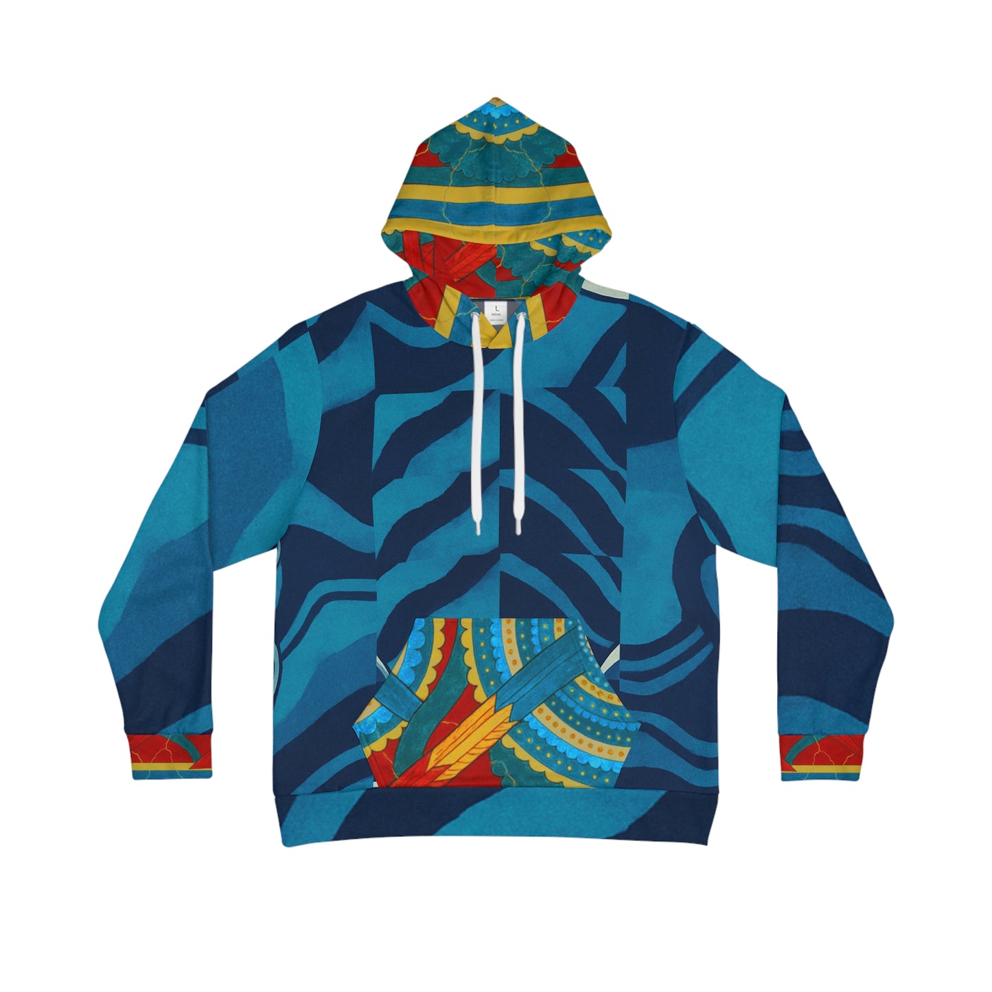 Men's Hoodie - Blue Flourette Design Inspired by Genesis 1 and Revelation 22