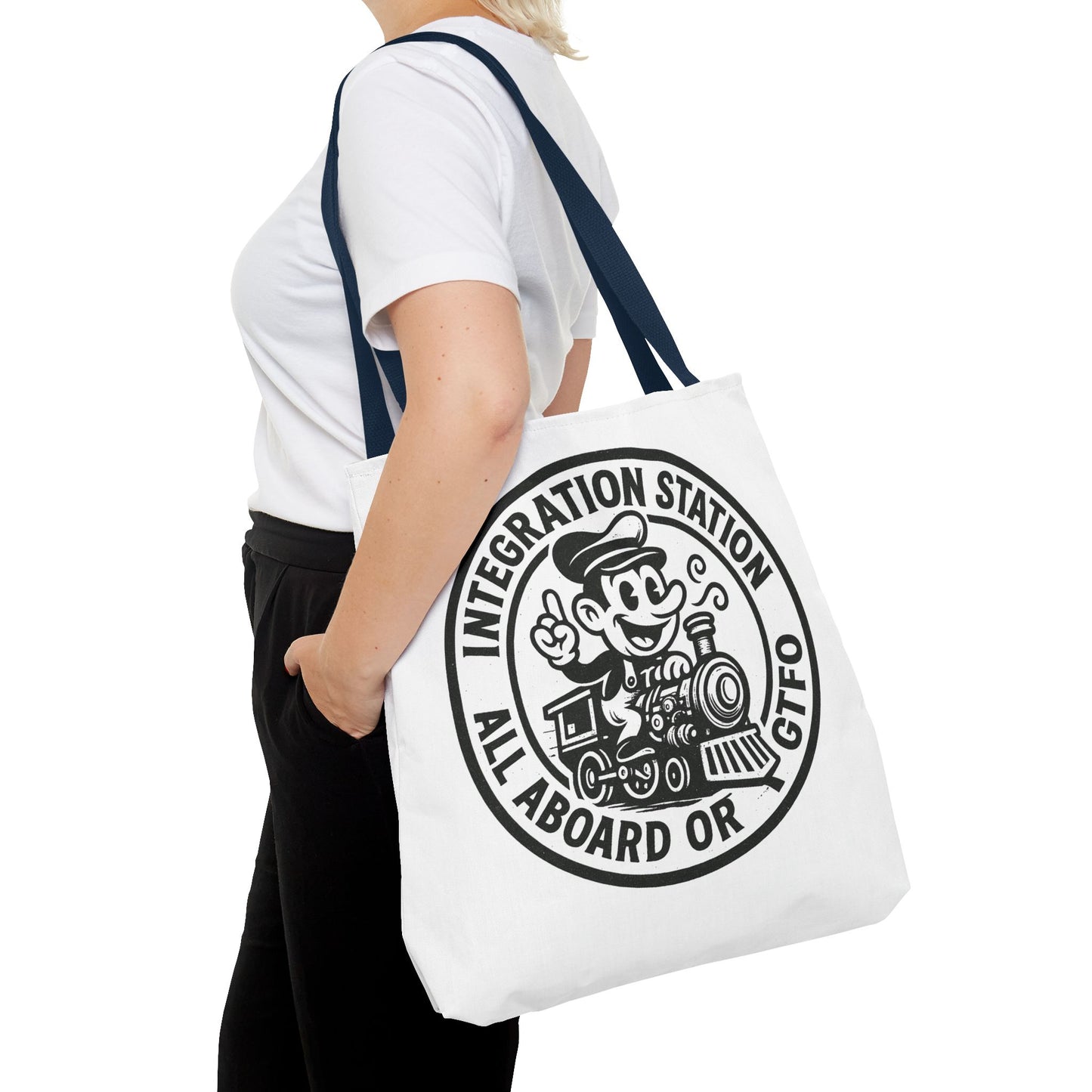 "Integration Station"  Motivational Tote Bag, Gym Carryall, Workout Bag, Reusable Shopping Tote, Eco-Friendly Reusable Bag, Challenge Every System Bag