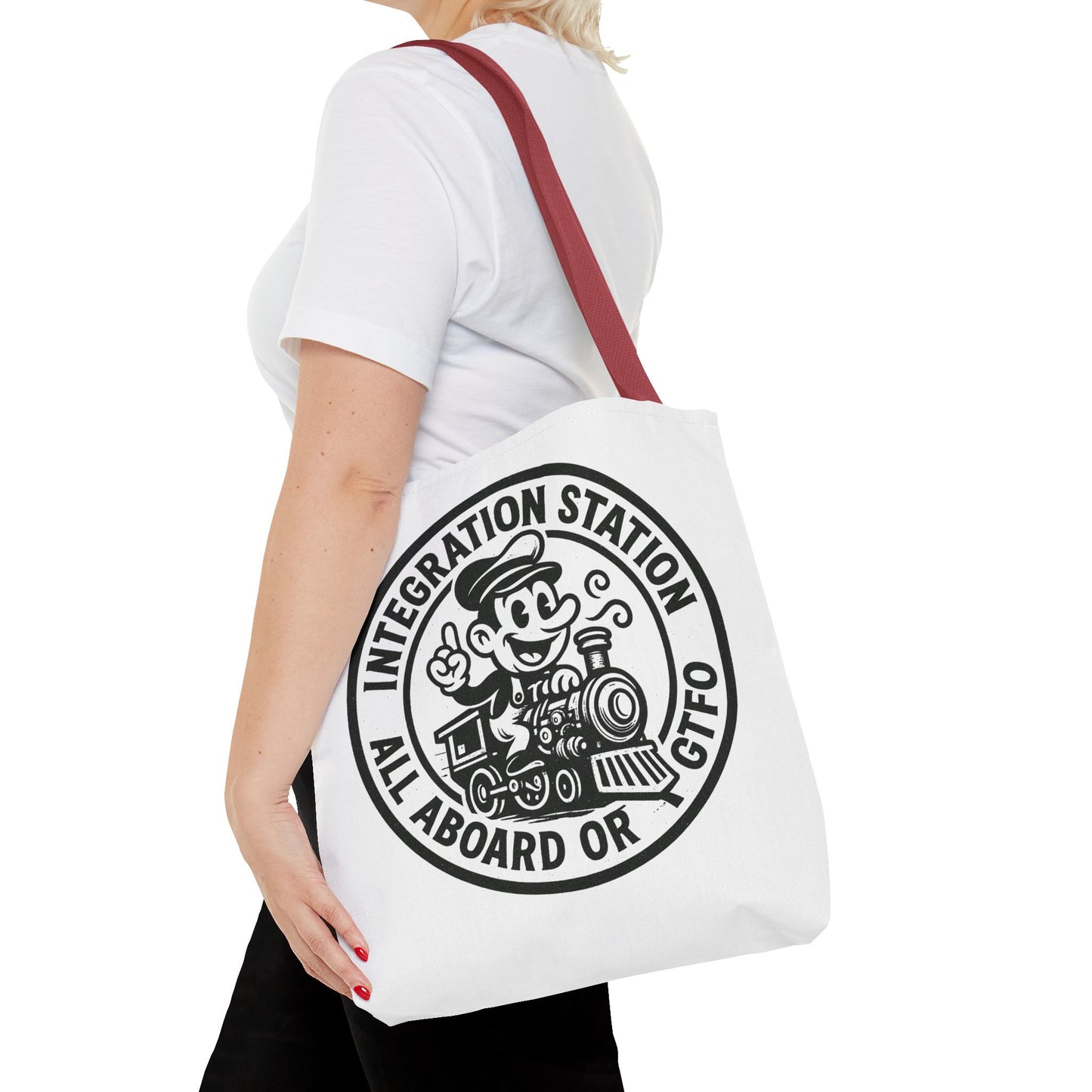 "Integration Station"  Motivational Tote Bag, Gym Carryall, Workout Bag, Reusable Shopping Tote, Eco-Friendly Reusable Bag, Challenge Every System Bag