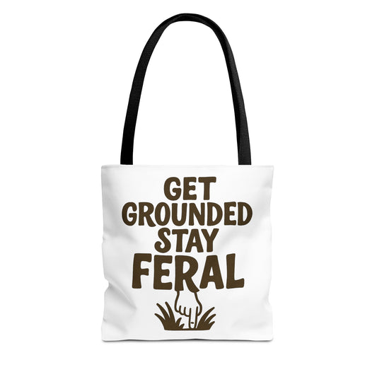 "Stay Feral" Motivational Tote Bag, Gym Carryall, Workout Bag, Reusable Shopping Tote, Eco-Friendly Reusable Bag, Challenge Every System Bag